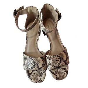 Clarks Beige and Black Snakeskin Heels